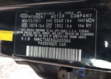 2016 Hyundai Accent Se z USA, uszkodzony, nr VIN KMHCT5AE6GU265564